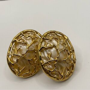 Vintage Rare Big  Earrings from the 70s - 80s Baroque Pearl Type